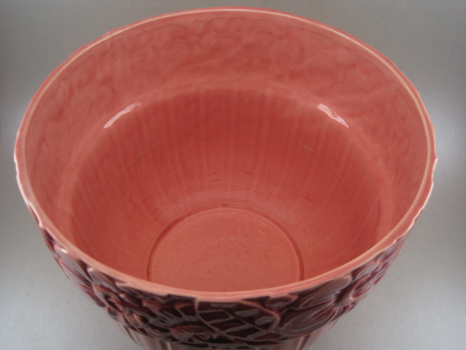 Art deco pink earthenware pot cover