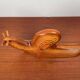 Large Danish carved wooden snail sculpture from the mid-century, 1960s.