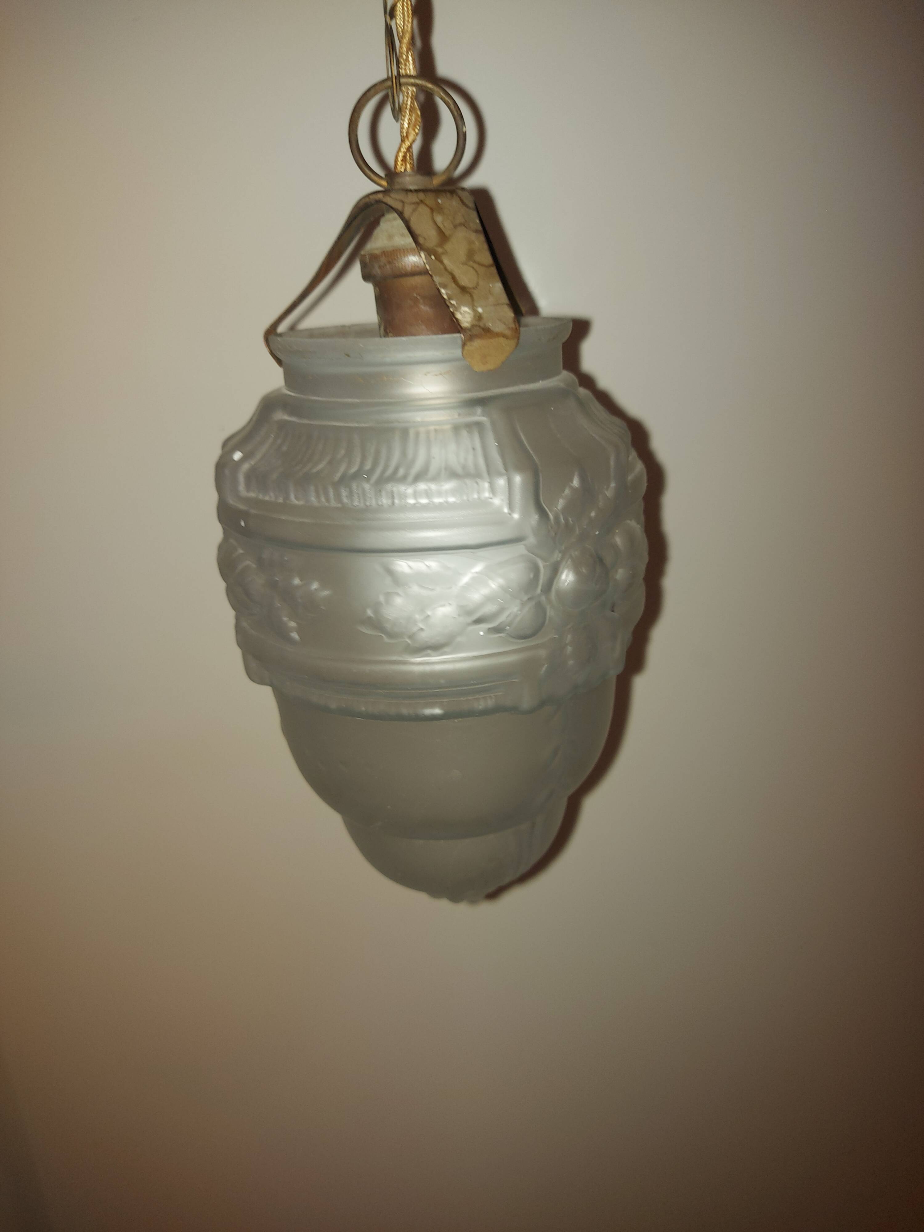 Art Deco chandelier in molded blown glass