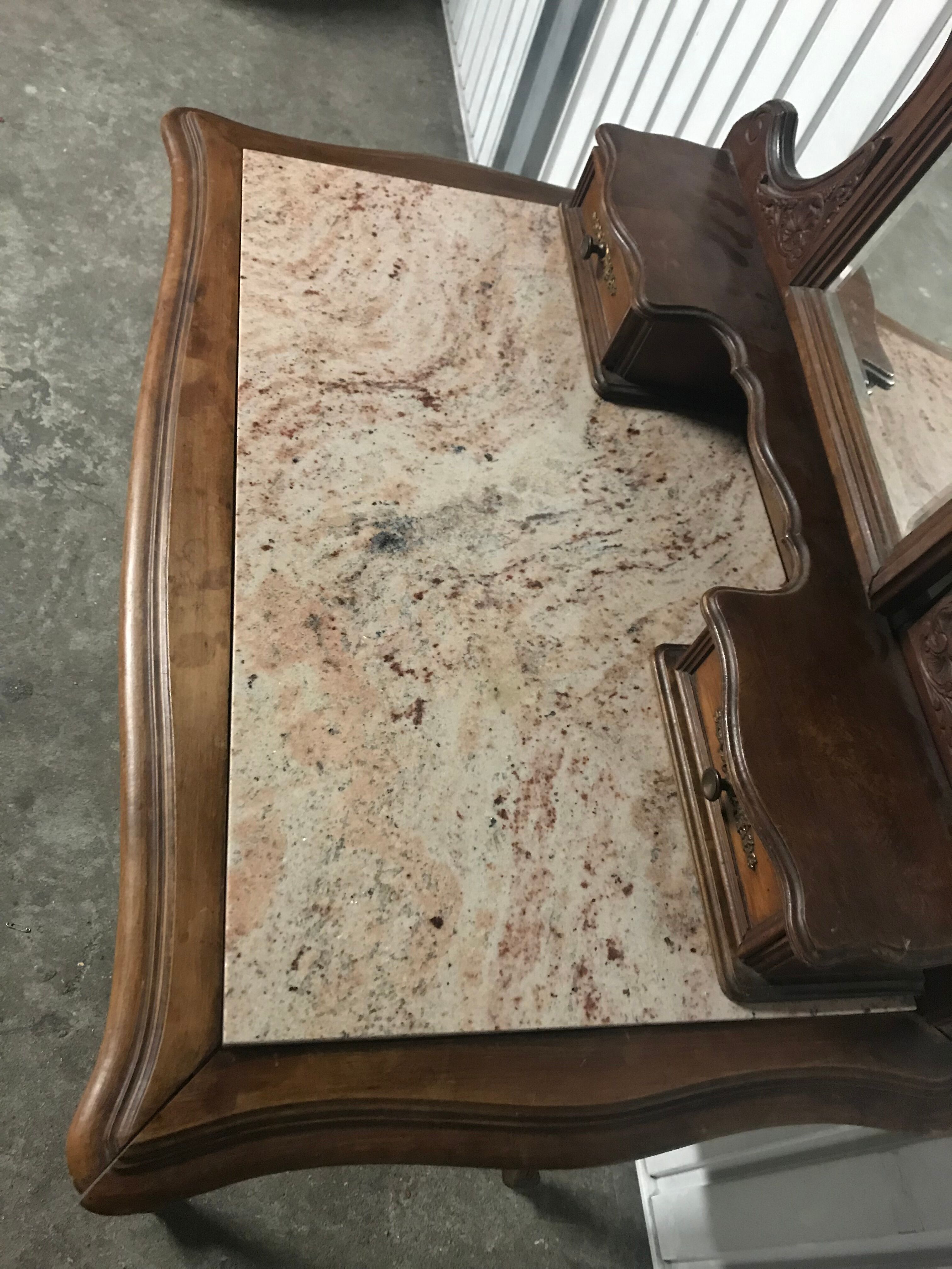 Coiffeuse Louis XV chêne