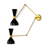 Double wall lamp in the style of Italian creations of the 50s