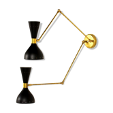 Double wall lamp in the style of Italian creations of the 50s