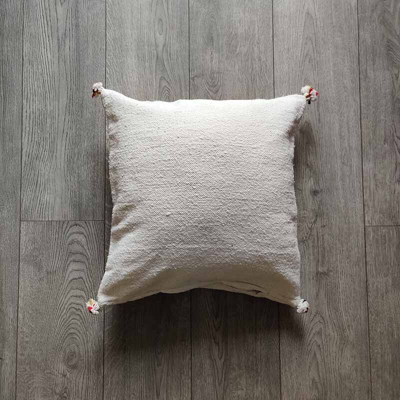 White Moroccan cotton cushion