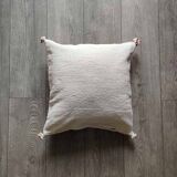 Coussin marocain blanc en coton