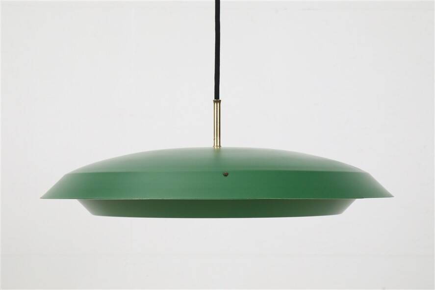 Rare big Lyfa Space Age pendant lamp / Mid-century Danish modern design / 1960s / 1970s / green