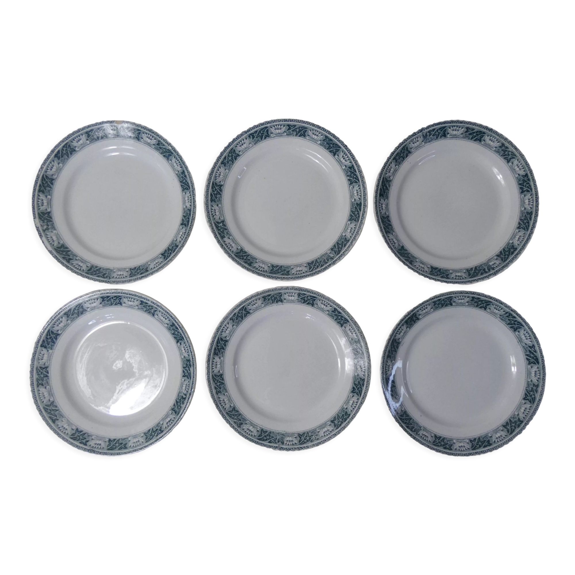 6 flat plates lotus, terre de fer
