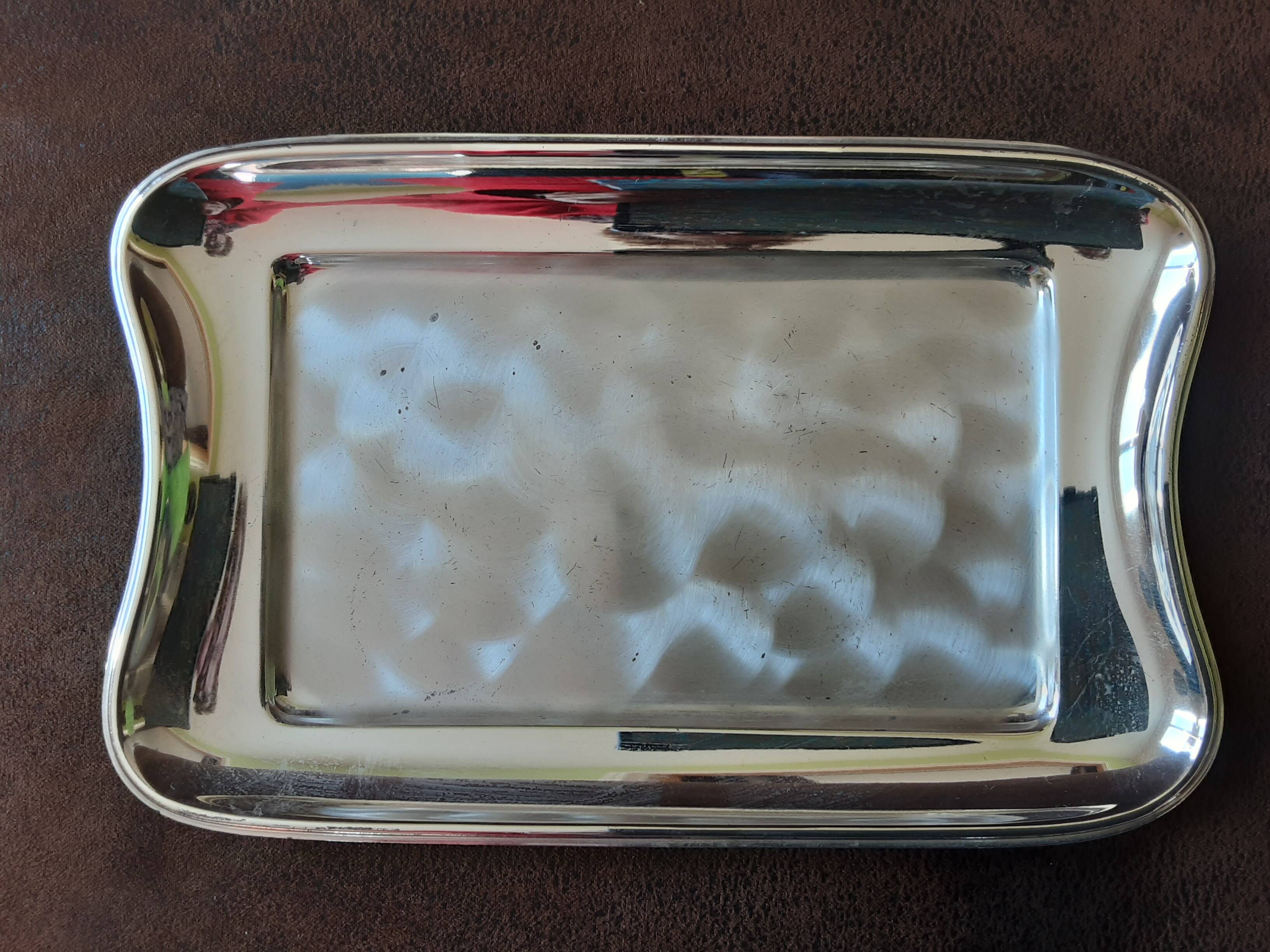 Silver metal butter dish