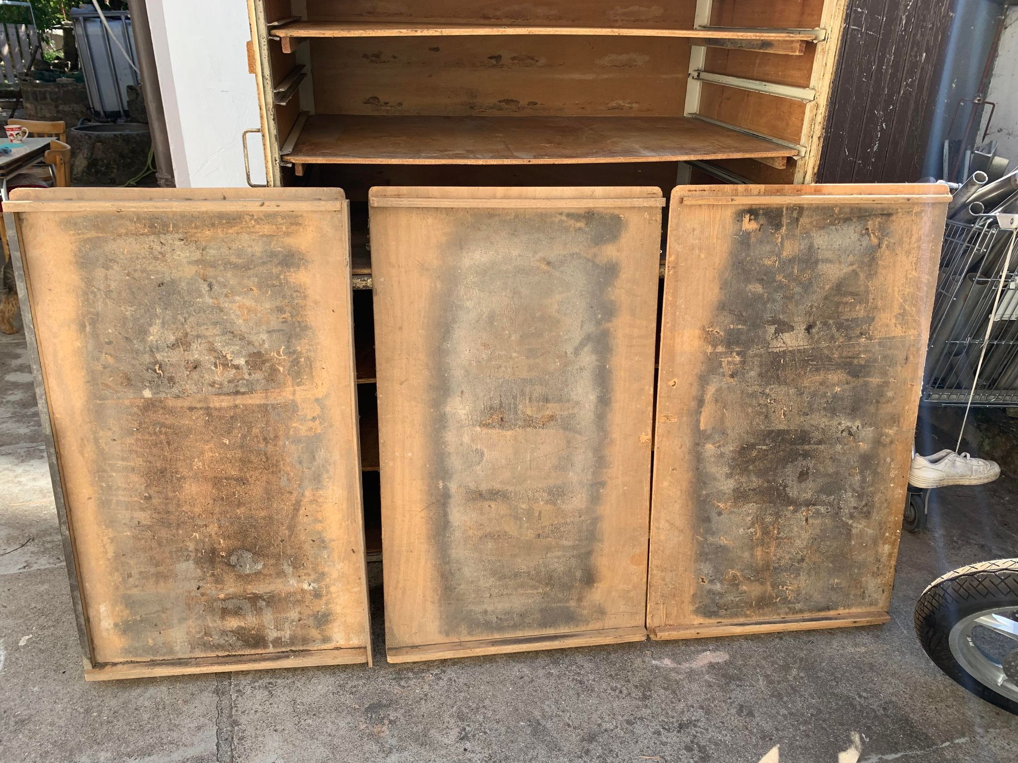 Old furniture by trade bakery bread trolley cabinet iron and wood