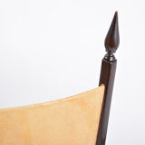 Set of four Italian Mid-Century Modern High Back dining chairs by Aldo Tura