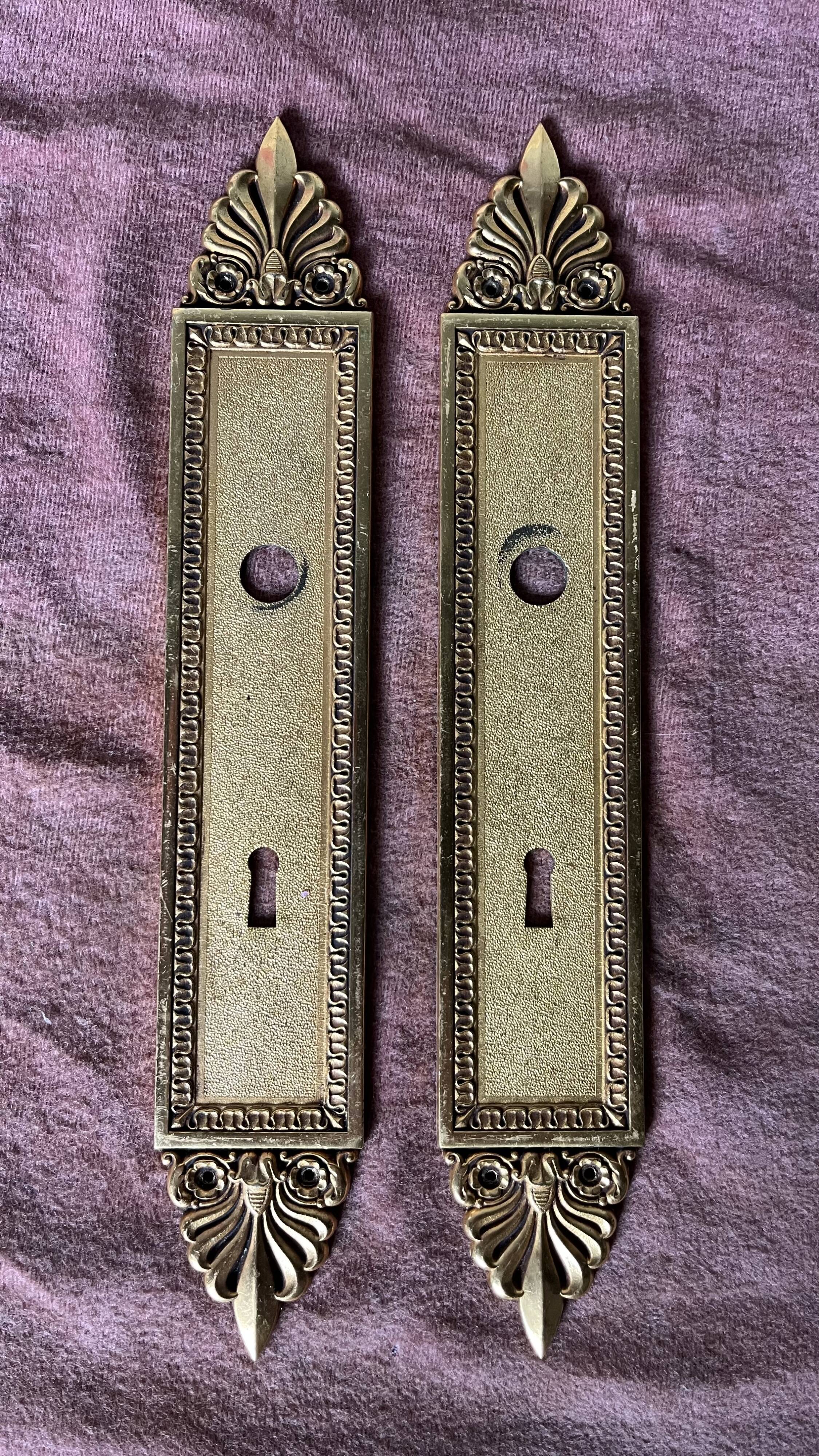 Pair of brass cleaning plates