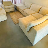 Modular corner sofa white pluche 7 elements