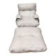 Armchair and ottoman Marsala in white leather by Michel Ducaroy for Ligne Roset