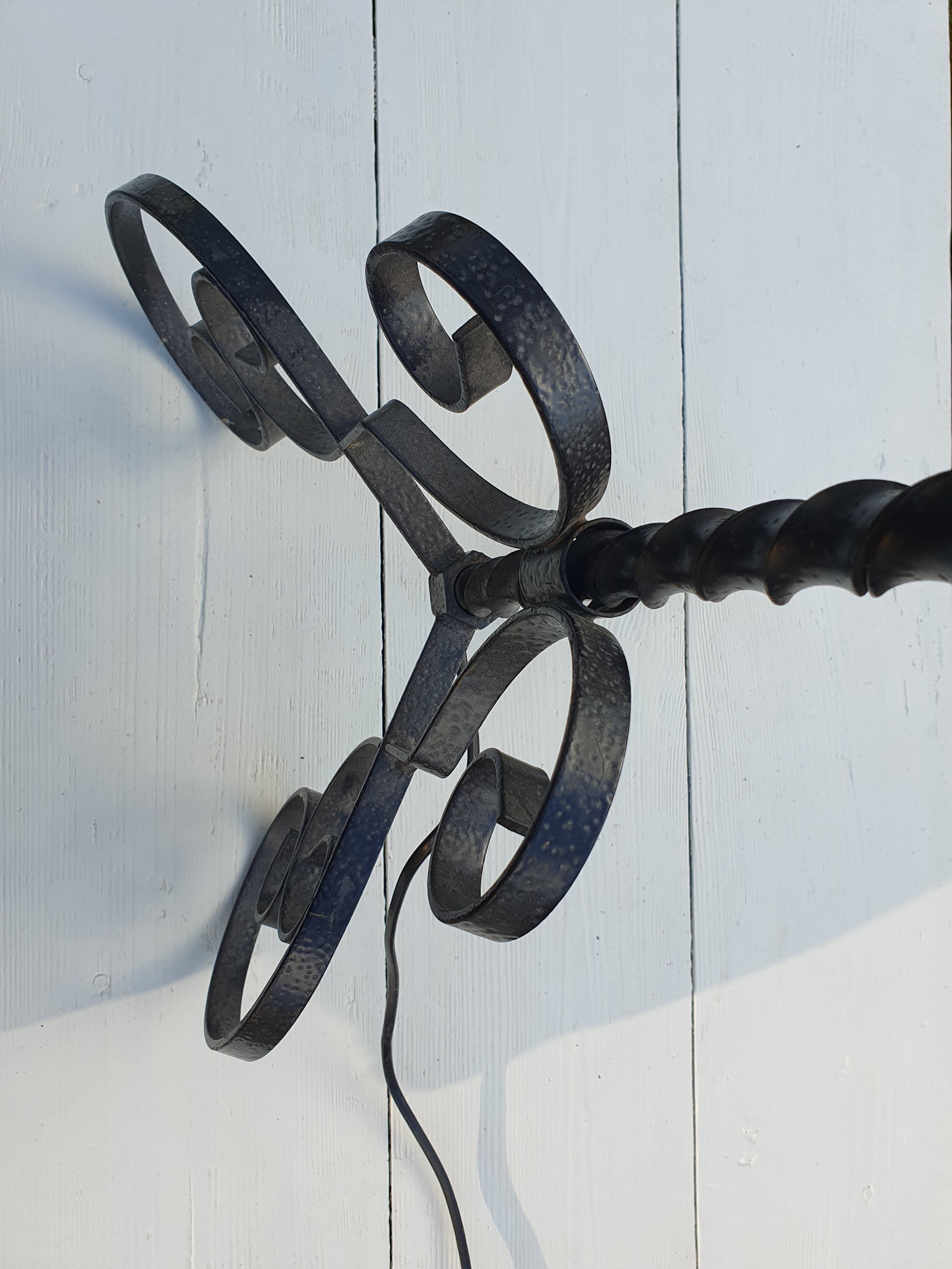 Floor lamp wrought iron ironwork art 60s