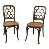 Pair of Art Nouveau bentwood chairs attributed to Koloman Moser for Jacob and Josef Kohn 1890/1910