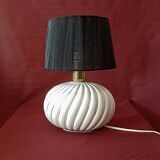 Mid Century Modern porcelain lamp with gold lines Italian design of the 1970s (two available)