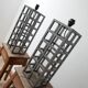 Geometric pair of german metal table lamps