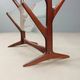 Vintage magazine rack in beech, glass and brass, Italian design from the 1950s.