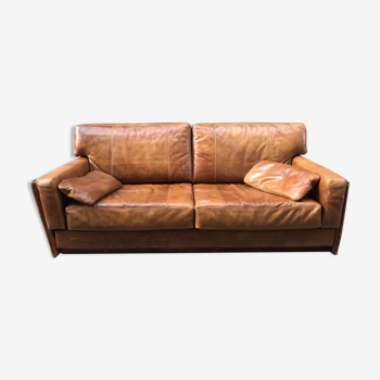 2 seater brown leather sofa