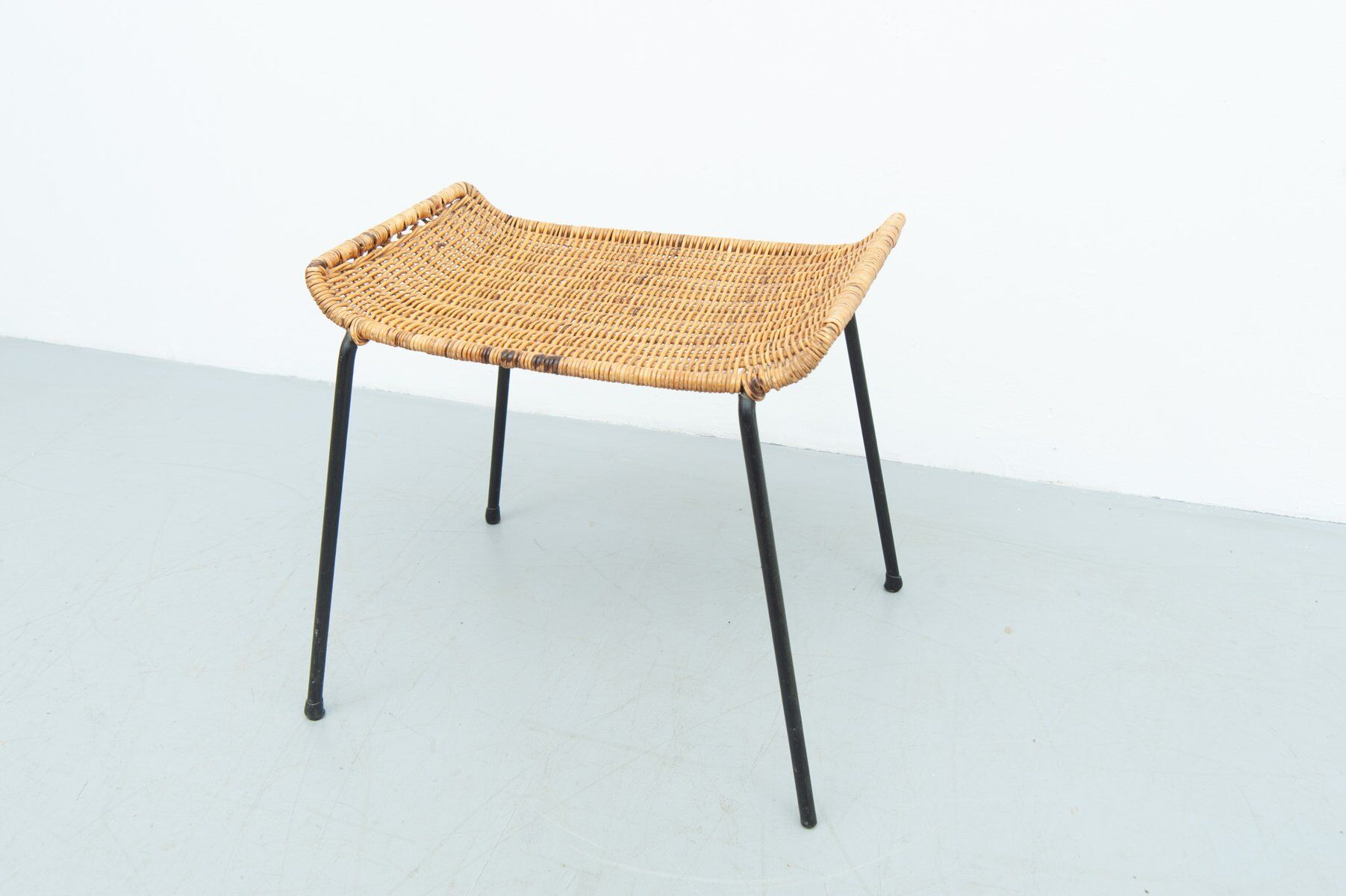 Gian Franco Legler attributed rattan stool, 1950s