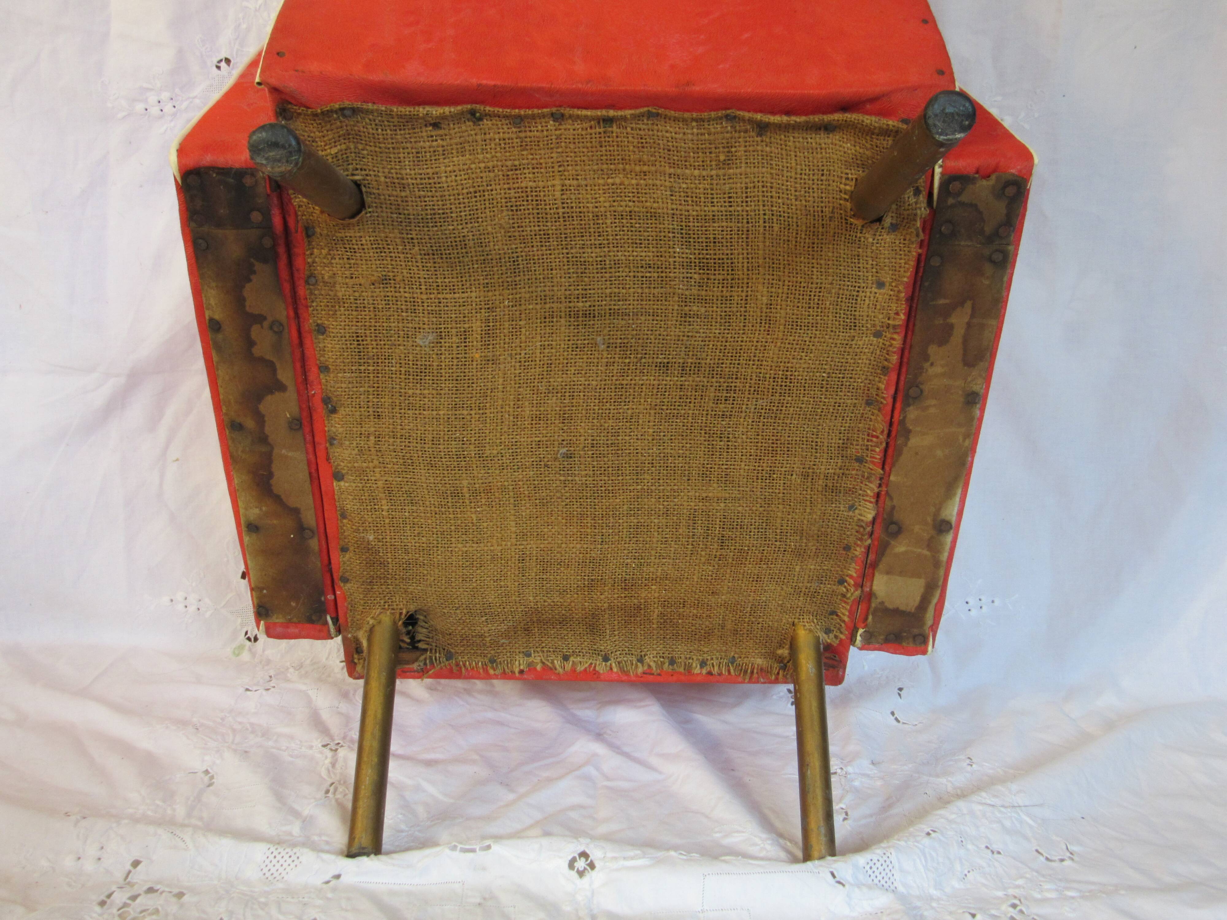 Fauteuil skaï vintage enfant