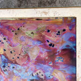 Baroque style coffee table colored glass