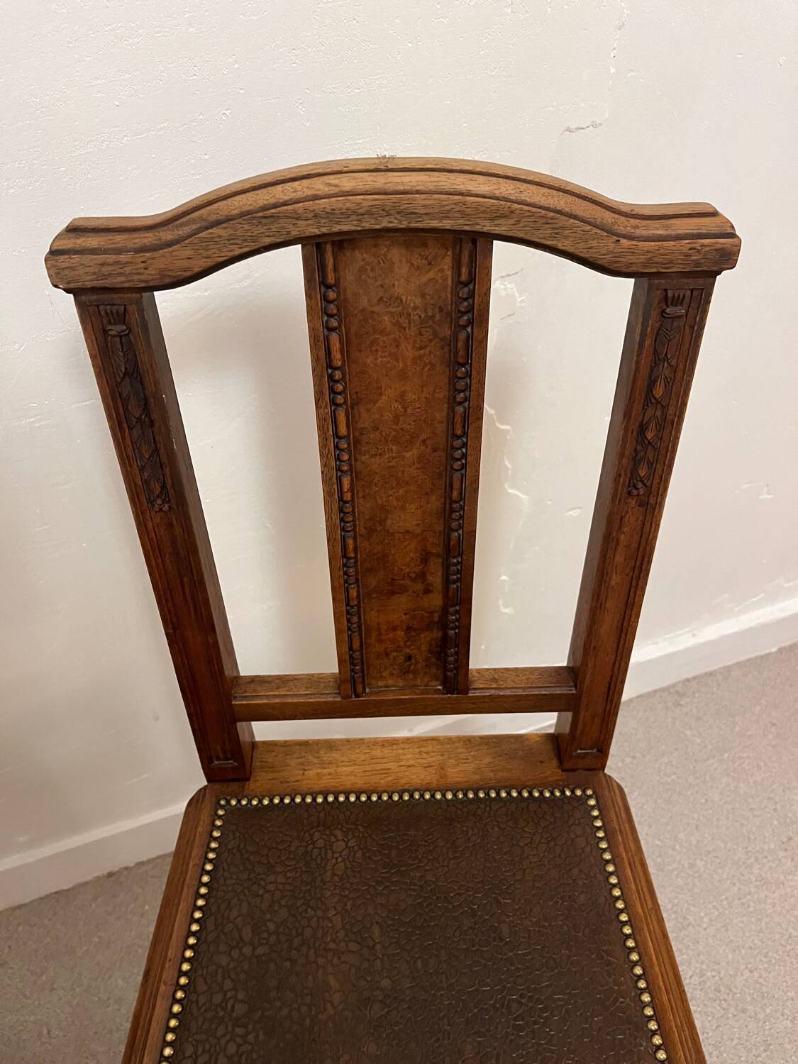 Pair of art deco style wooden chairs