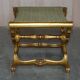 Folding stool with X-frame, carved golden wood, 19th century.