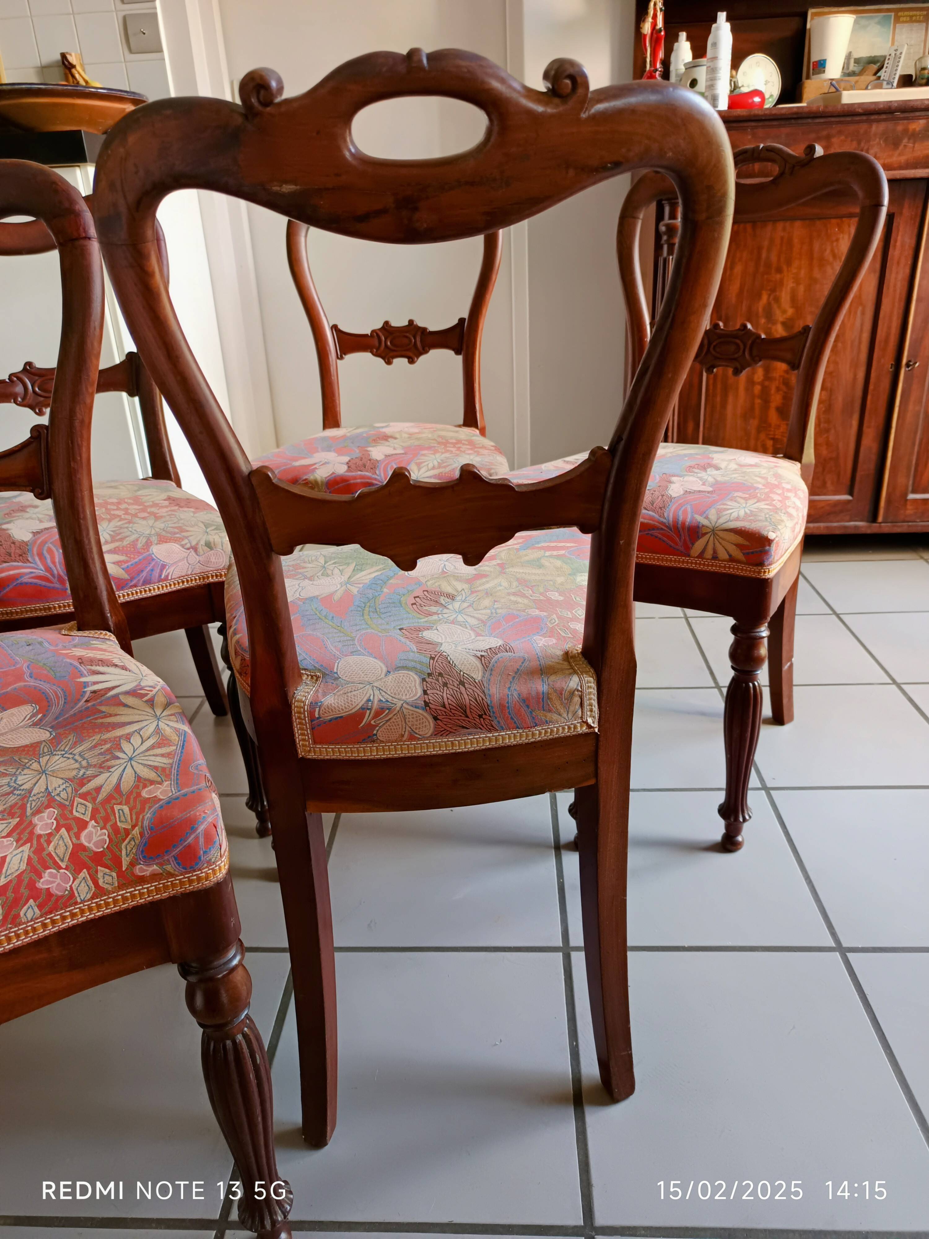 Set of 5 19th century cacahogany chairs