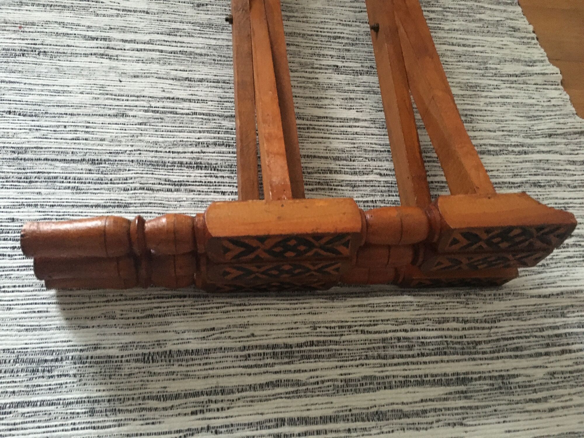 Moroccan aluminum tray on wooden tripod