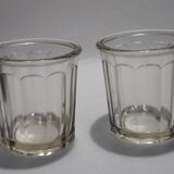 2 pots à confiture anciens en verre 500g