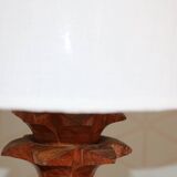 Lampe bois ananas avec abat-jour tissu 650mm