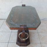 Art Deco style coffee table in carved natural wood