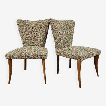 Pair of bedroom armchairs upholstered with a floral theme