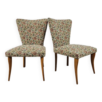 Paire de fauteuils de chambre tapissés à thème floral