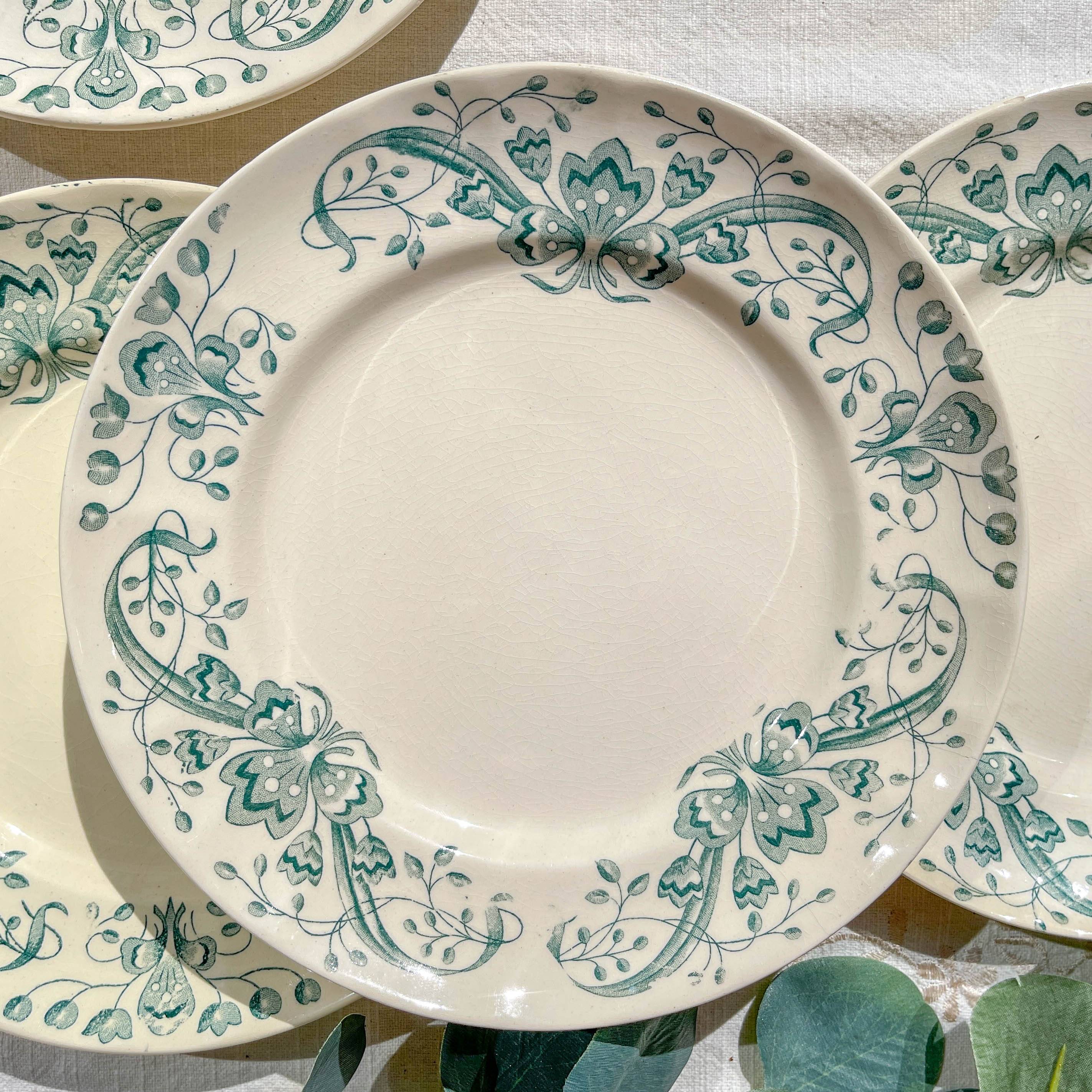 Set of 6 Small Antique Iron Earth Plates "Figuig" – Longchamp 19th Century