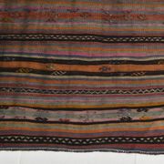 Tapis Kilim Anatolien Vintage – Rayures Ethniques, Tissé Main , 176x242 Cm