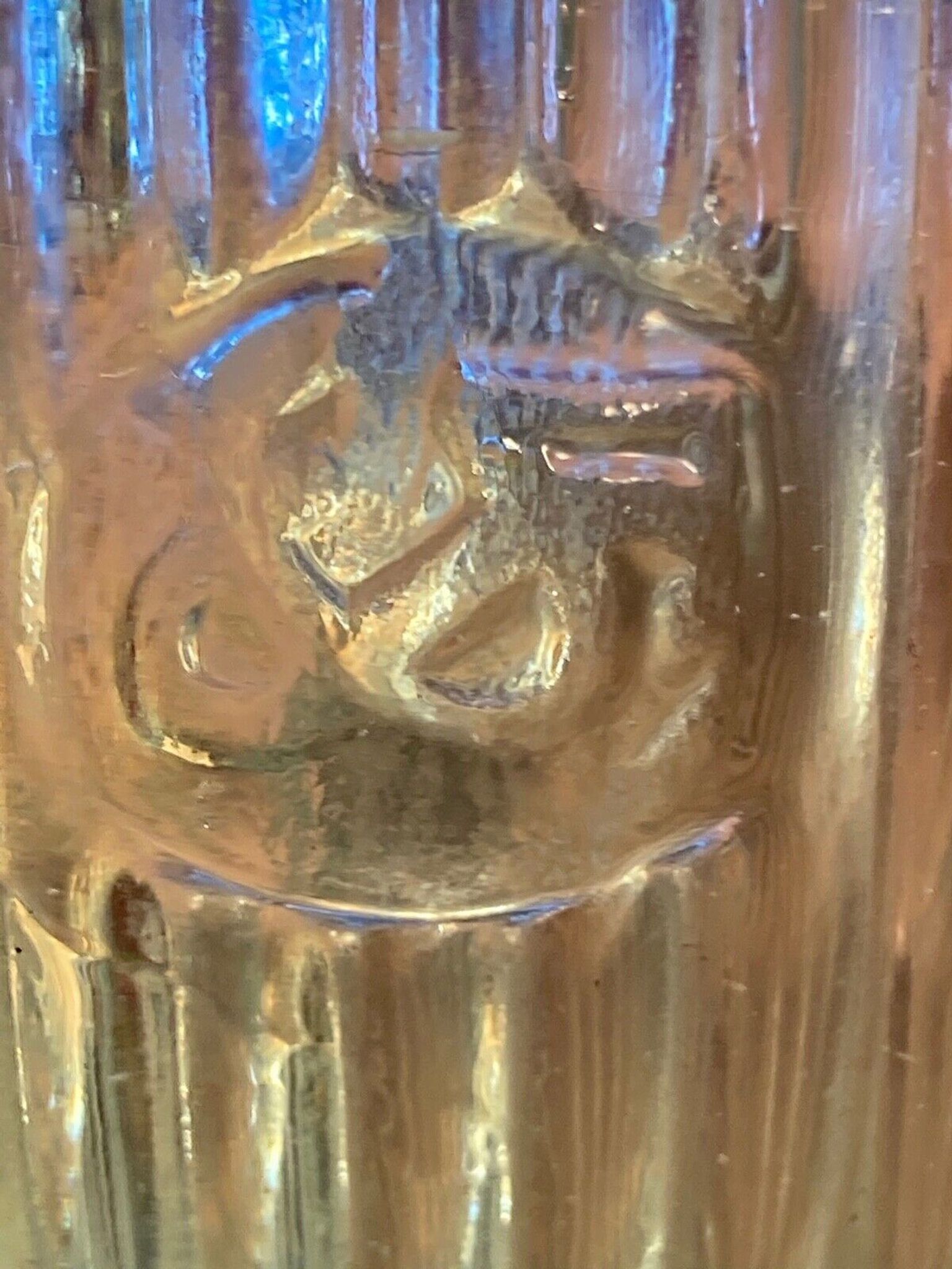 Vacuum pocket container art deco modernist glass, crystal stamp to decipher