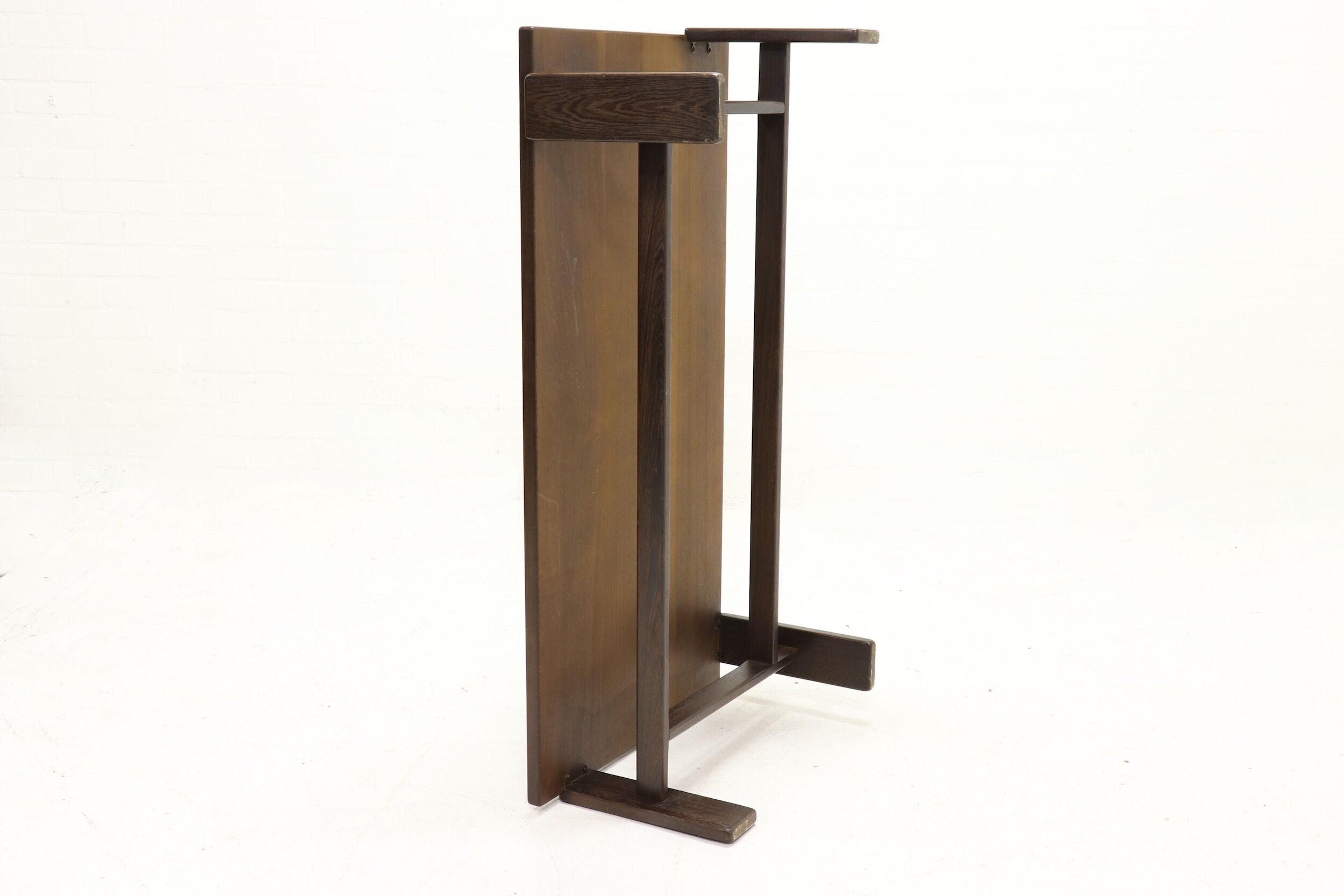 Asymmetrical solid Wenge wooden coffee table 1960s