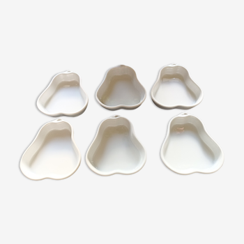 6 ramequins en porcelaine du Reussy porcelaine blanche en forme de poire