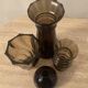 Series of 4 vintage smoked glass vases from the 70s
