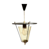 Scandivave amber glass metal and copper suspension lamp