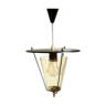 Lampe suspension métal et cuivre au verre ambré Scandivave