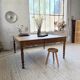 Grande table de ferme XL chêne « carrée » conférence 1950