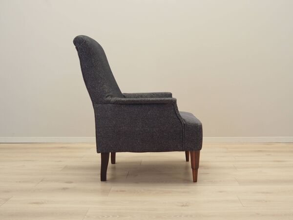 Fauteuil gris, design italien, années 70, fabrication : Italie
