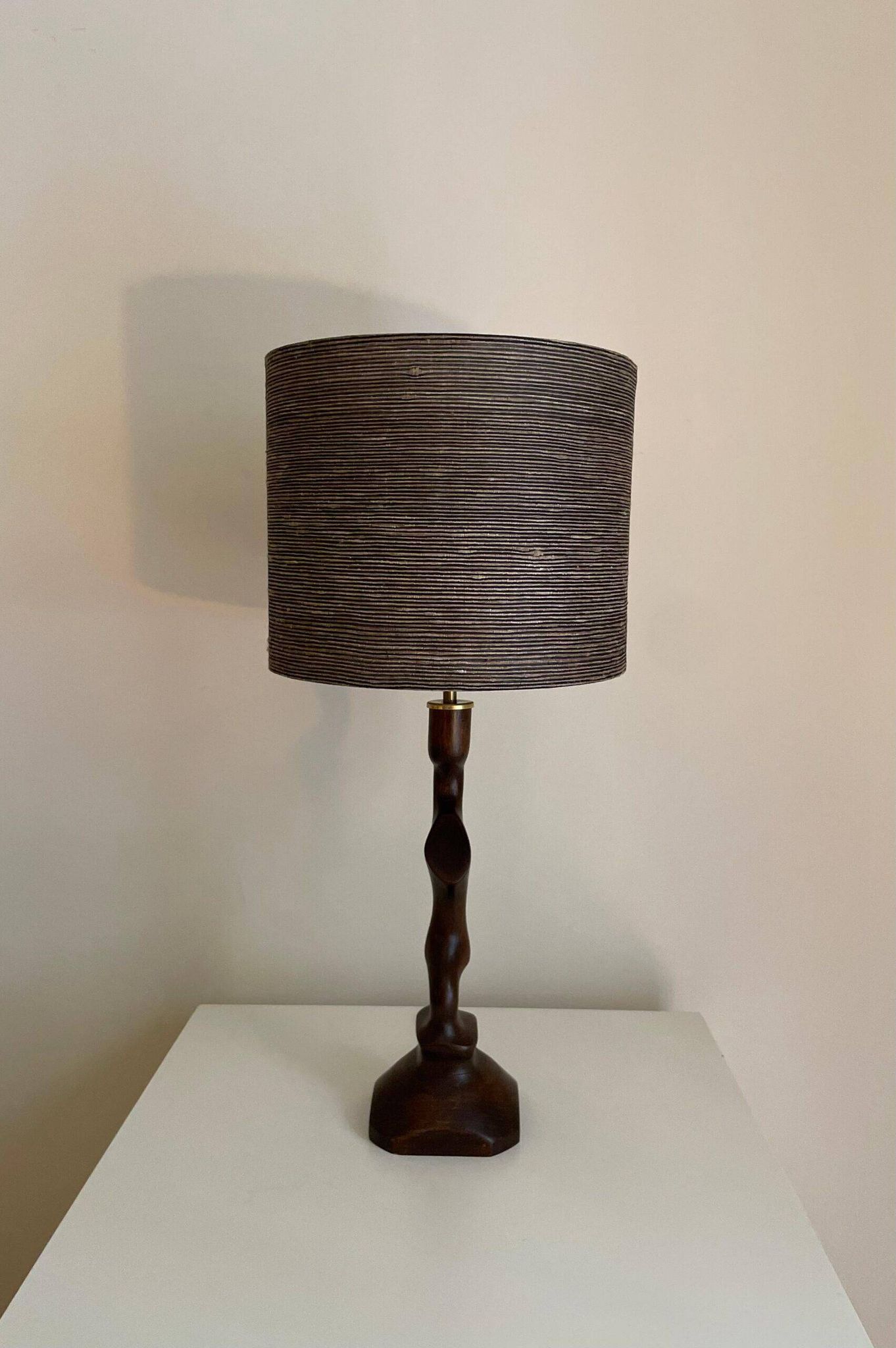 Italian Wood and Silk Lamp