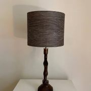 Italian Wood and Silk Lamp
