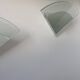 Pair of vintage wall lights, white lacquered metal and sandblasted glass, France 1970