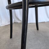 Vintage Thonet Style Dining Chair: Black Bentwood Cane Seat