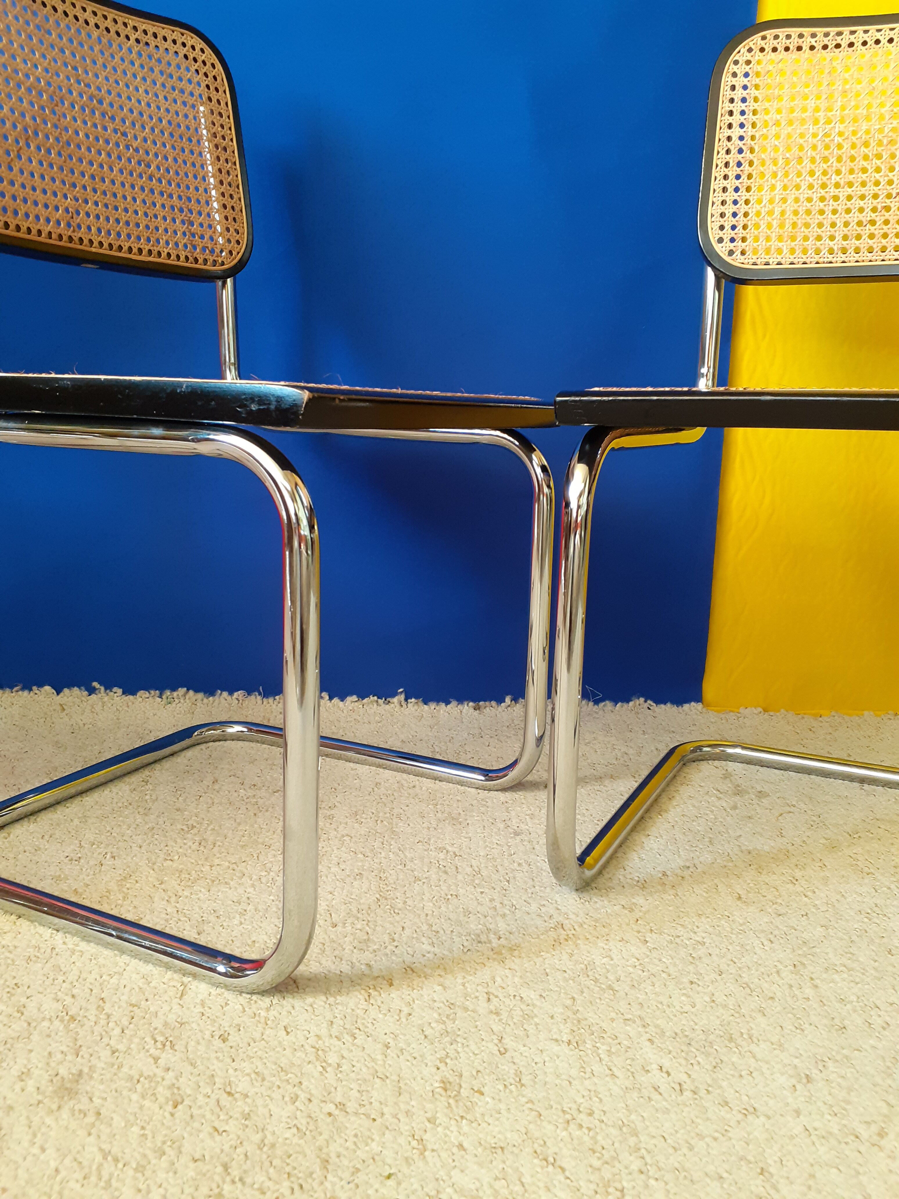 Series of 4 chairs B32, Marcel Breuer design