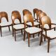 Vintage Danish dining chairs by Niels Koefoed solid teak, set of 10